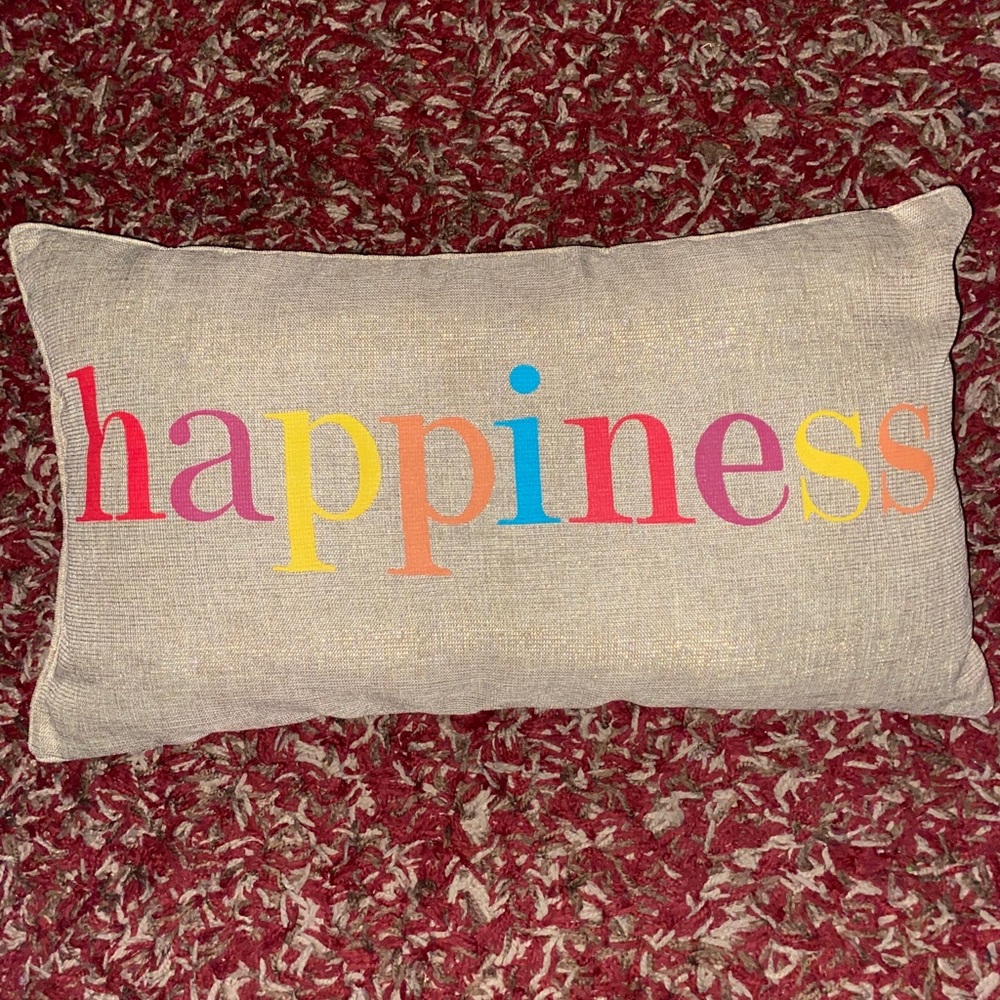 Sparkly Gold “Happiness” Long Decor Pillow
